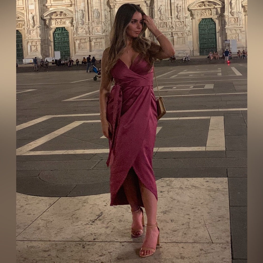 LULUS purple satin maxi dress S 🩷